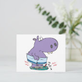 Heavy hippo Breaking Scale Dieet humor Briefkaart (Staand voorkant)