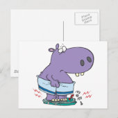 Heavy hippo Breaking Scale Dieet humor Briefkaart (Voorkant / Achterkant)