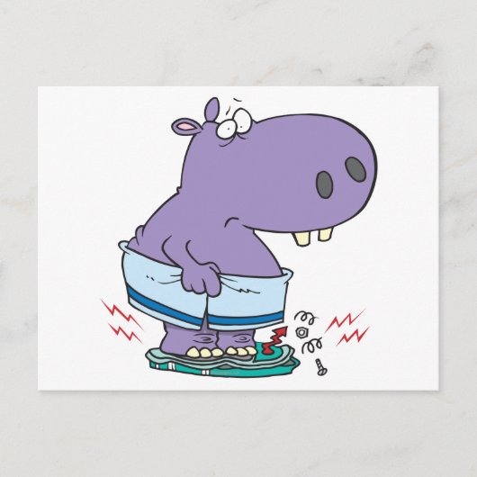 Heavy hippo Breaking Scale Dieet humor Briefkaart (Voorkant)