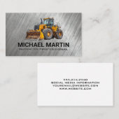 Heavy Machinery Graafmachine Logo | Metalen achter Visitekaartje (Voorkant / Achterkant)