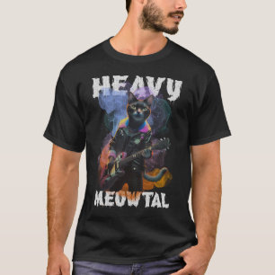 Heavy Meowtal Cat Solo Gitaar T-shirt