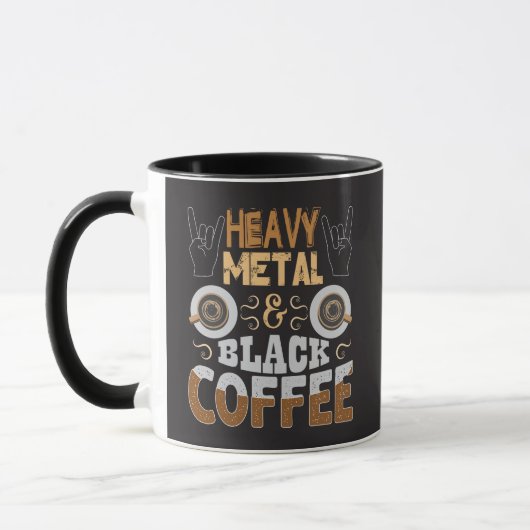 Heavy Metal Black Coffee Funny Gift Mok (Links)