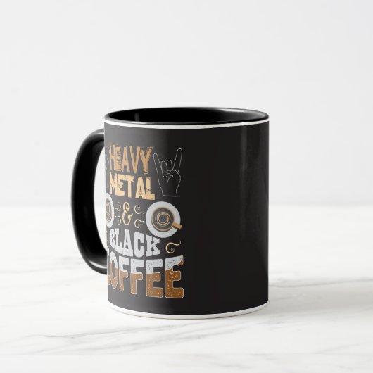 Heavy Metal Black Coffee Funny Gift Mok (Voorkant links)