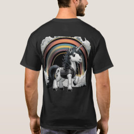 Heavy Metal Cartoon Eenhoorn met Rocker Vibes Fun T-shirt