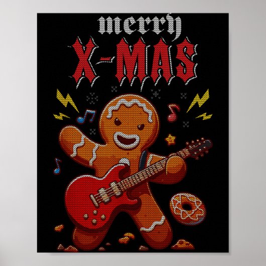 Heavy Metal Christmas Sleigher Hail Santa Claus Ro Poster (Voorkant)