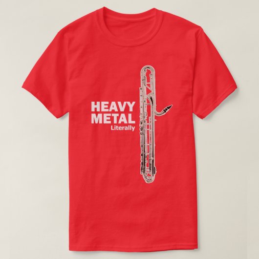 Heavy Metal contrabas klarinet T-shirt (Design voorkant)