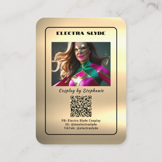 Heavy Metal Coscard QR Code Cosplay Kaarten Visitekaartje (Achterkant)