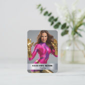 Heavy Metal Coscard QR Code Cosplay Kaarten Visitekaartje (Staand voorkant)