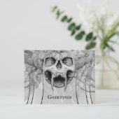 Heavy Metal Death Skull Graveyard Briefkaart (Staand voorkant)