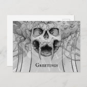 Heavy Metal Death Skull Graveyard Briefkaart (Voorkant / Achterkant)