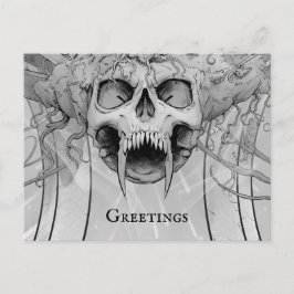 Heavy Metal Death Skull Graveyard Briefkaart