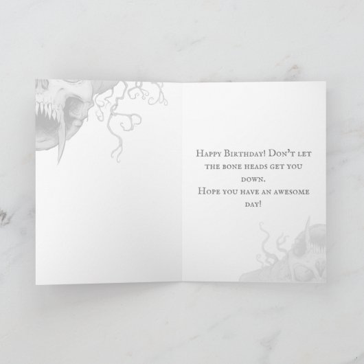 Heavy Metal Death Skull Graveyard Verjaardag Kaart (Binnen)
