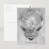 Heavy Metal Death Skull Graveyard Wenskaart Briefkaart (Voorkant / Achterkant)