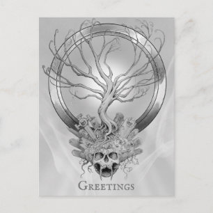 Heavy Metal Death Skull Graveyard Wenskaart Briefkaart