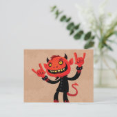 Heavy Metal Devil Briefkaart (Staand voorkant)