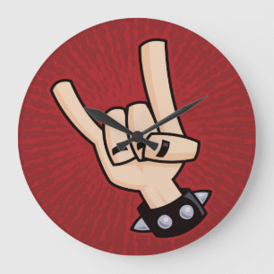 Heavy Metal Devil Horns Grote Klok