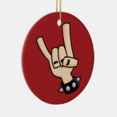 Heavy Metal Devil Horns Keramisch Ornament (Rechts)