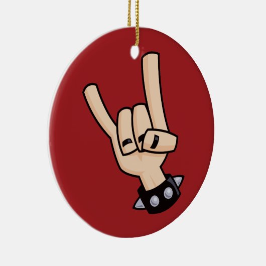 Heavy Metal Devil Horns Keramisch Ornament (Rechts)