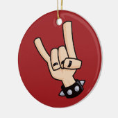 Heavy Metal Devil Horns Keramisch Ornament (Links)
