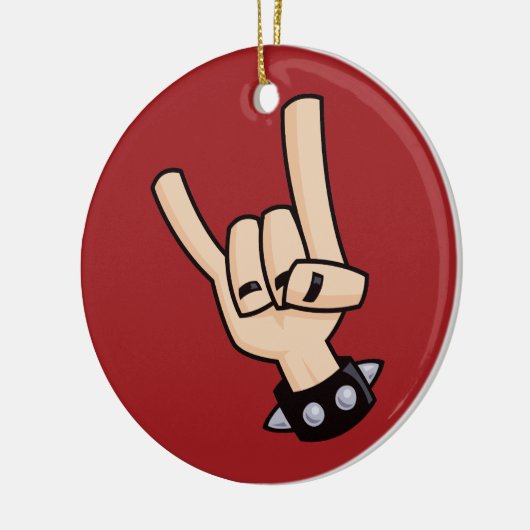 Heavy Metal Devil Horns Keramisch Ornament (Links)