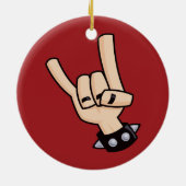 Heavy Metal Devil Horns Keramisch Ornament (Achterkant)