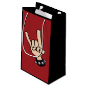 Heavy Metal Devil Horns Klein Cadeauzakje (Achterkant Gekanteld)
