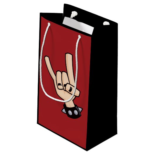 Heavy Metal Devil Horns Klein Cadeauzakje (Achterkant Gekanteld)