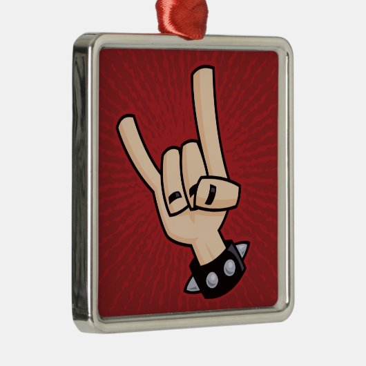 Heavy Metal Devil Horns Metalen Ornament (Rechts)