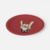 Heavy Metal Devil Horns Papieren Bordje (Gekanteld)