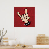 Heavy Metal Devil Horns Poster (Keuken)