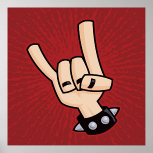 Heavy Metal Devil Horns Poster