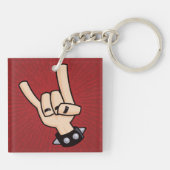 Heavy Metal Devil Horns Sleutelhanger (Achterkant)