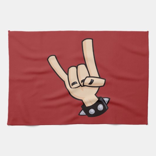 Heavy Metal Devil Horns Theedoek (Horizontaal)