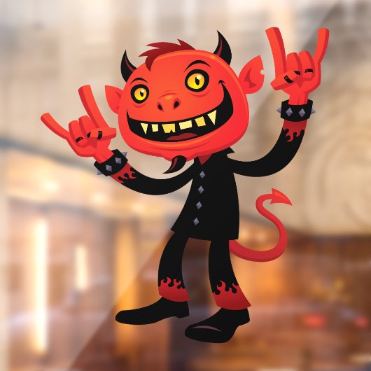 Heavy Metal Devil Raamsticker (Vel 2)
