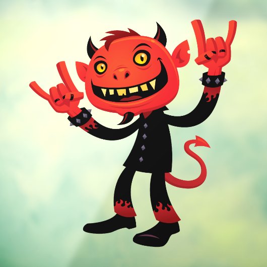 Heavy Metal Devil Raamsticker (Vel 3)