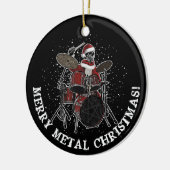 Heavy Metal Drummer Kerstrots & Roll Skull Ce Keramisch Ornament (Links)