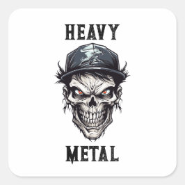 Heavy Metal Evil Halloween Undead Zombie Portret Vierkante Sticker