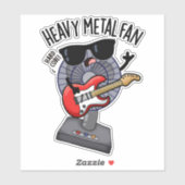 Heavy metal fan grappige muziek woordspeling sticker (Vel)