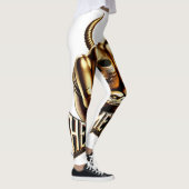 Heavy Metal Faust mit Adler Totenkopf Gold Leggings (Rechts)