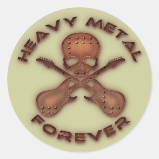 Heavy Metal Forever Ronde Sticker (Voorkant)