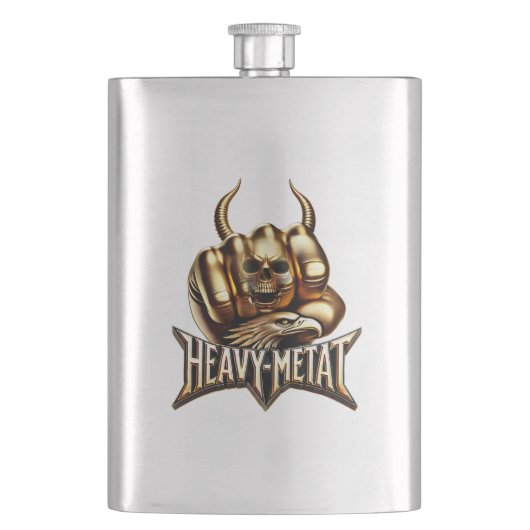 Heavy Metal Gold Edition - Totenkopf Faust Hörner Flacon (Voorkant)
