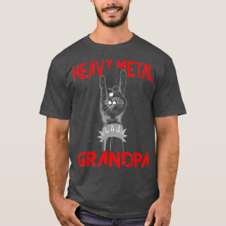 Heavy Metal Grandpa Head Banger Metalhead Rocker T-shirt