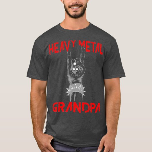 Heavy Metal Grandpa Head Banger Metalhead Rocker T-shirt (Voorkant)