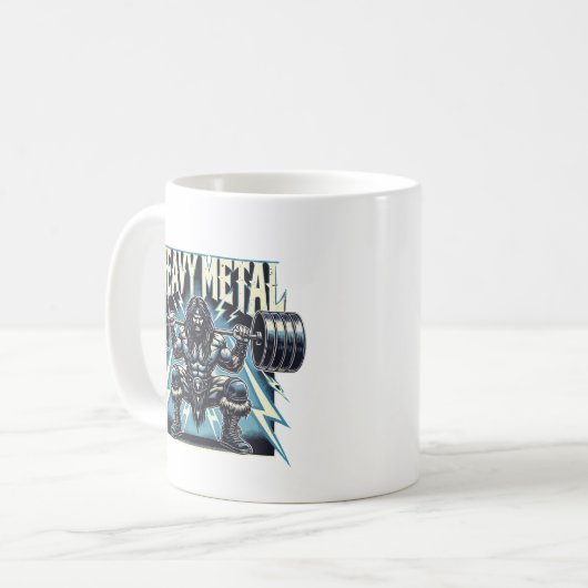 Heavy Metal - Grappige Lifting Gym Workout Fitness Koffiemok (Voorkant links)