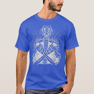 Heavy Metal Guitar Skeleton Metal Hand Rock Festiv T-shirt