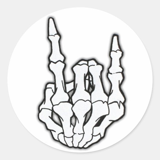 Heavy Metal Horns - Skeleton Hand - Stickers (Voorkant)