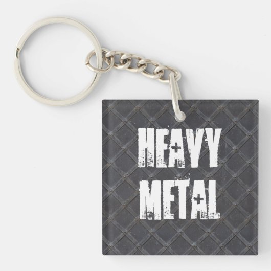 Heavy Metal Iron Metal diamantpatroon textuur Sleutelhanger (Voorkant)