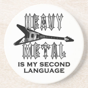 Heavy Metal is mijn tweede taal Zandsteen Onderzetter