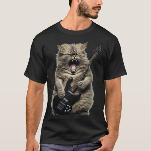 Heavy metal kattenrock t-shirt (Voorkant)