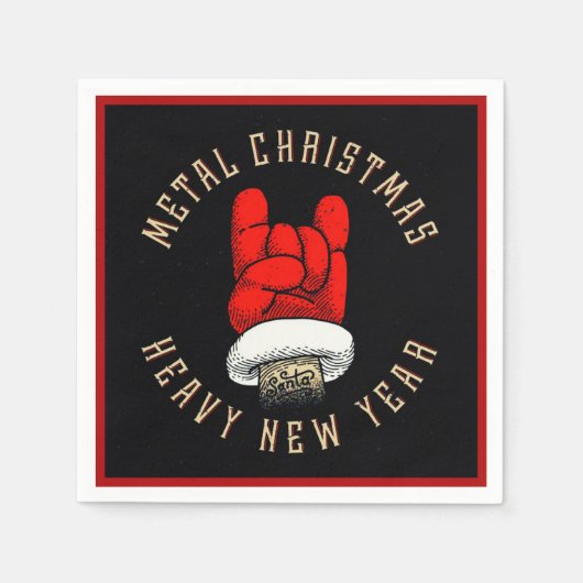 Heavy Metal Kerstmis Napkins Servet (Voorkant)